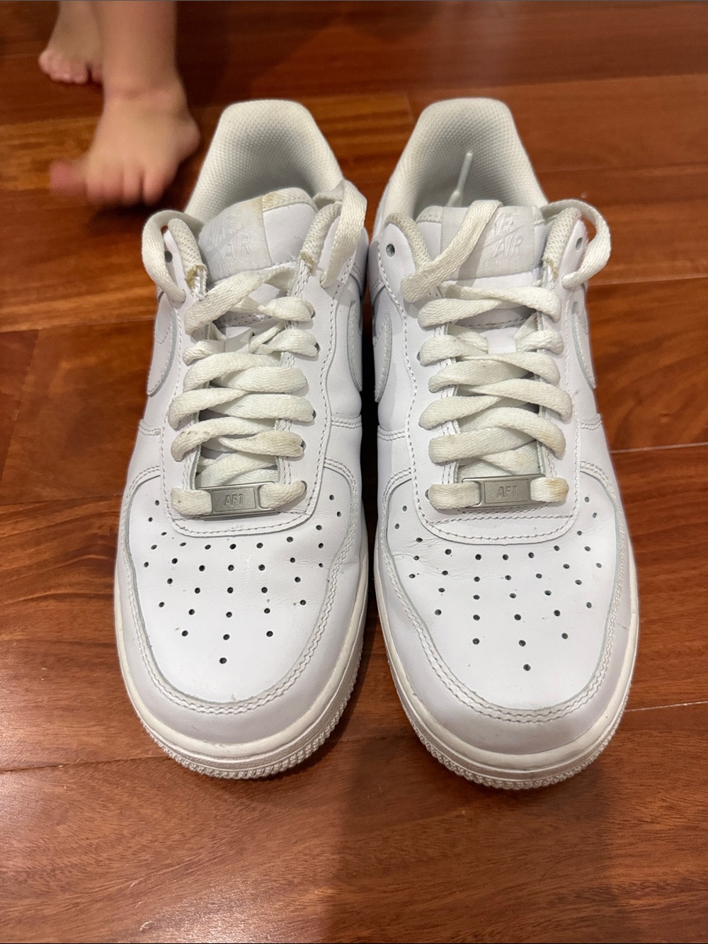 Nike White Air Force 1 Leather Sneakers